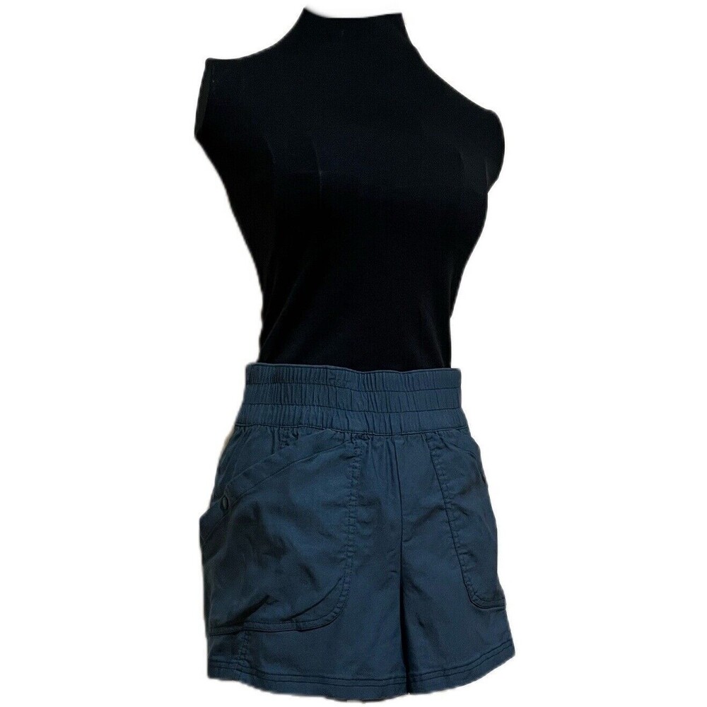 Women's Avalanche Active Shorts Size Large Slate Blue Zipper Pockets
